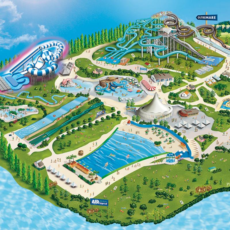Mappa Aquafan Piras Agenzia Web Grafica Rimini