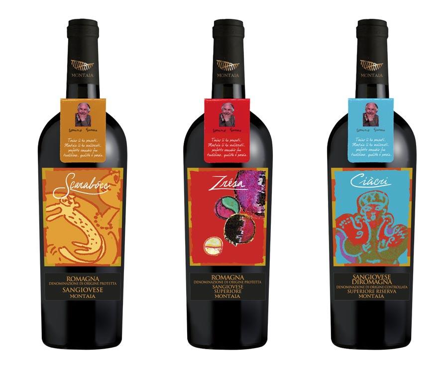 Packaging Grafica Etichette Vini Montaia