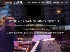 Realizzazione Sito web Rose & Crown Summer Festival Rimini