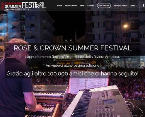 Realizzazione Sito web Rose & Crown Summer Festival Rimini