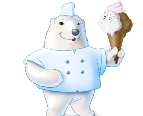 mascotte orso gelataio