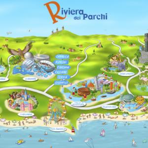 Mappa illustrata Riviera dei Parchi