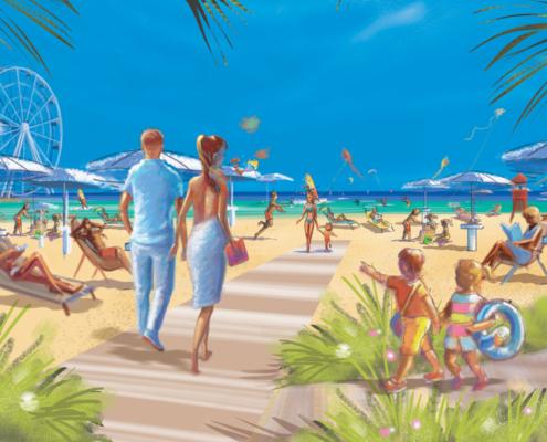 ILLUSTRAZIONE-SPIAGGIA-TIFFANYS-RIMINI